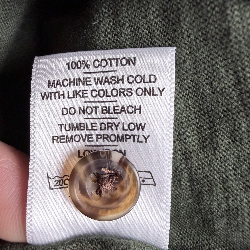 NWOT American Giant Men's Premium Slub Button Up Shirt Long Sleeve XL Green - Picture 7 of 7
